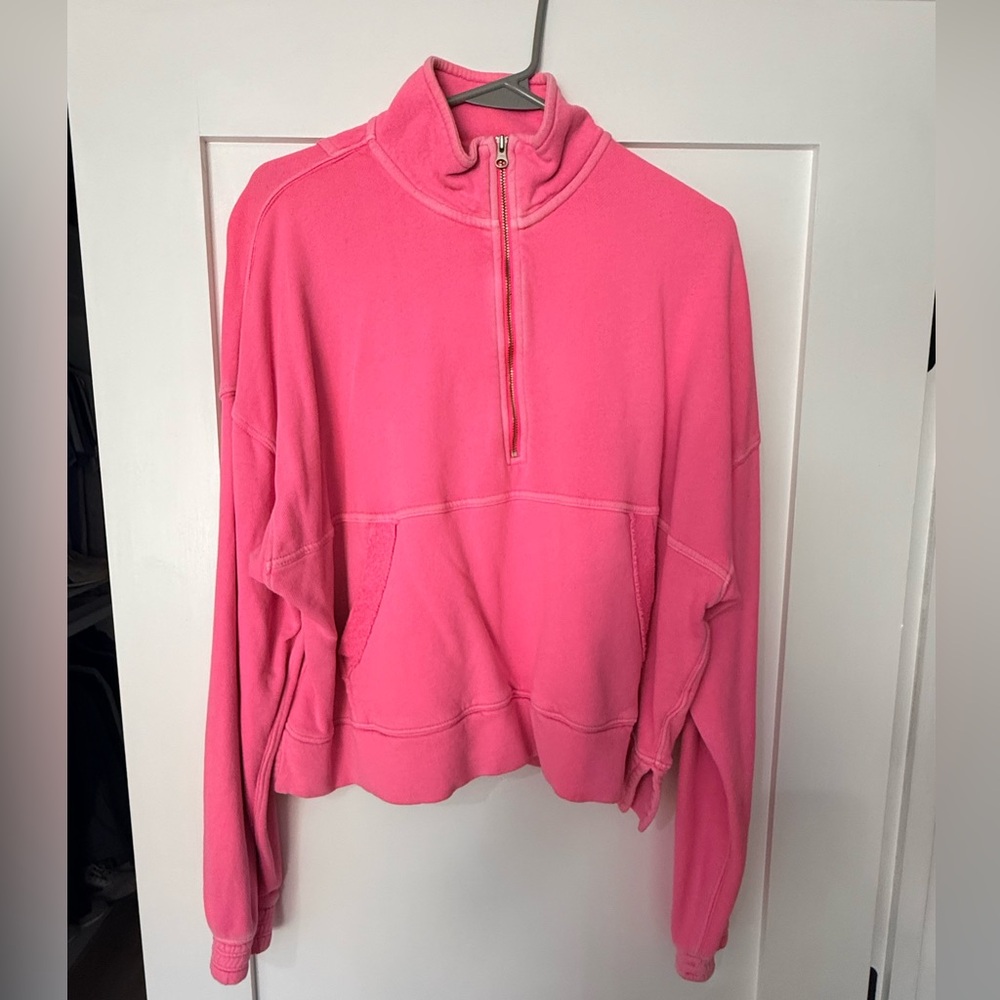 Aerie Women’s Pink Half-Zip Pullover Sweatshirt
